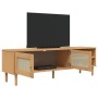 Mobile TV SENJA Aspetto Rattan Marrone 158x40x49 Massello Pino