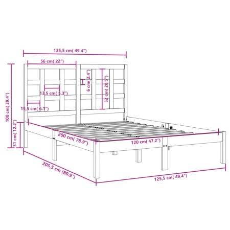 Giroletto Miele in Legno Massello 120x200 cm