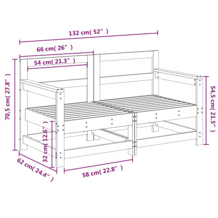 Divani da Giardino Angolari 2 pz in Legno Massello di Douglas