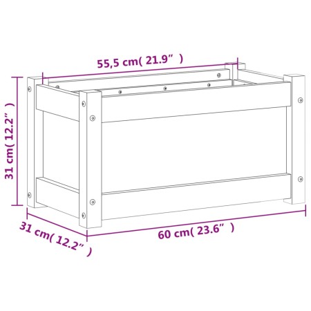 Fioriera da Giardino 60x31x31 cm in Legno di Pino Impregnato