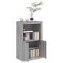Armadietto con Luci LED Grigio Sonoma in Legno Multistrato