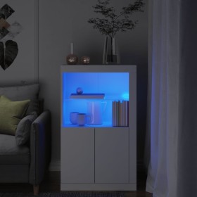 Armadietto con Luci LED Bianco in Legno Multistrato