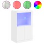 Armadietto con Luci LED Bianco in Legno Multistrato