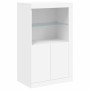 Armadietto con Luci LED Bianco in Legno Multistrato