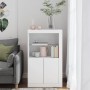 Armadietto con Luci LED Bianco in Legno Multistrato