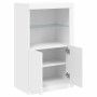 Armadietto con Luci LED Bianco in Legno Multistrato