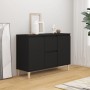 Credenza Nera 103,5x35x70 cm in Legno Multistrato