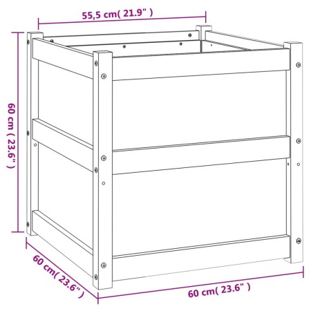 Fioriera da Giardino 60x60x60 cm in Legno Massello Di Pino