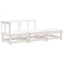 Set Salotto da Giardino 3 pz Bianco in Legno Massello di Pino