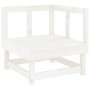 Set Salotto da Giardino 3 pz Bianco in Legno Massello di Pino