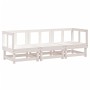 Set Salotto da Giardino 3 pz Bianco in Legno Massello di Pino