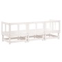 Set Salotto da Giardino 3 pz Bianco in Legno Massello di Pino