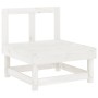 Set Salotto da Giardino 3 pz Bianco in Legno Massello di Pino