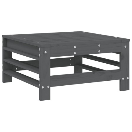 Set Salotto da Giardino 3 pz Grigio in Legno Massello di Pino