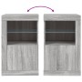 Armadietto con Luci LED Grigio Sonoma in Legno Multistrato