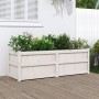 Fioriera da Giardino Bianca 150x50x50 cm Legno Massello di Pino