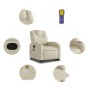 Poltrona Alzapersona Reclinabile Massaggio Crema Similpelle