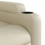 Poltrona Alzapersona Reclinabile Massaggio Crema Similpelle