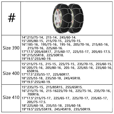 Catene da Neve per Pneumatici 2 pz 9 mm KN80