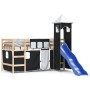 Letto a Soppalco con Torre Bambini Bianco e Nero 90x200cm Pino