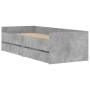 Giroletto con Cassetti Grigio Cemento 75x190 cm Small Single