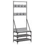 Appendiabiti con Porta Scarpe Grigio Sonoma 70x40x184 cm