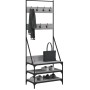 Appendiabiti con Porta Scarpe Grigio Sonoma 70x40x184 cm