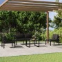 Set Divani da Giardino 5 pz con Cuscini in Alluminio Antracite