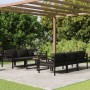 Set Divani da Giardino 7 pz con Cuscini in Alluminio Antracite