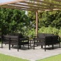 Set Divani da Giardino 9 pz con Cuscini in Alluminio Antracite