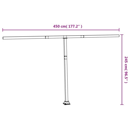 Set Pali per Tenda da Sole Bianco 450x245 cm Ferro