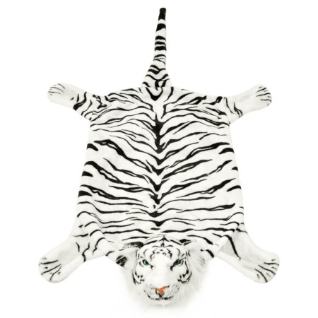 Tappeto di Peluche a Forma di Tigre 144 cm Bianco