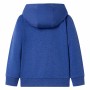 Felpa con Cappuccio e Cerniera per Bambini Blu Scuro Mélange 128