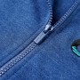 Felpa con Cappuccio e Cerniera per Bambini Blu Scuro Mélange 128