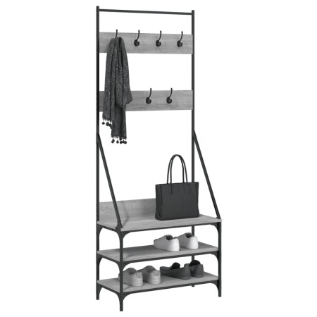 Appendiabiti con Porta Scarpe Grigio Sonoma 72x34x184 cm