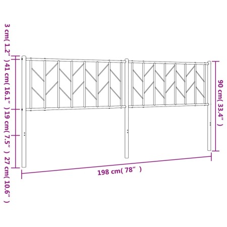 Testiera in Metallo Nero 193 cm