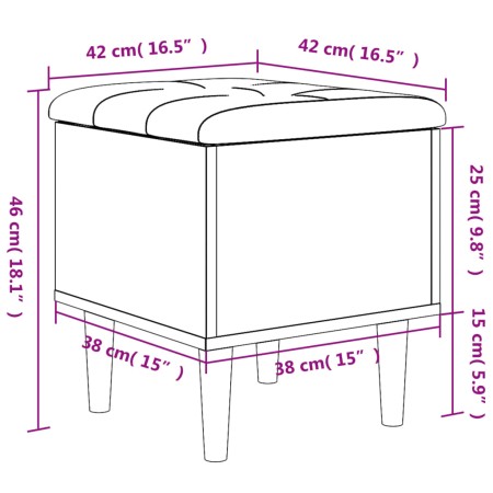 Panca Portaoggetti Bianca 42x42x46 cm in Legno Multistrato