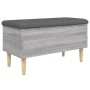 Panca Portaoggetti Grigio Sonoma 82x42x46 cm Legno Multistrato