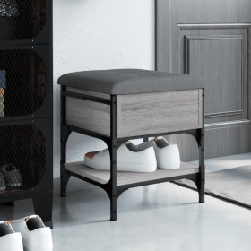 Panca Porta Scarpe Grigio Sonoma 42x42x45 cm Legno Multistrato