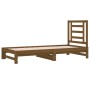 Dormeuse Estraibile Miele 2x(90x200) cm Legno Massello di Pino