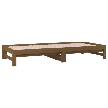 Dormeuse Estraibile Miele 2x(90x200) cm Legno Massello di Pino