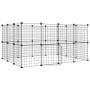 Gabbia per Animali 28 Pannelli con Porta Nero 35x35 cm Acciaio