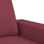 Divano a 3 Posti Rosso Vino 180 cm in Tessuto