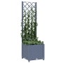 Fioriera da Giardino con Graticcio Grigio Scuro 40x40x136 cm PP