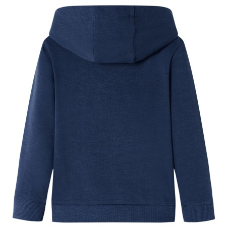 Felpa da Bambino con Cappuccio Blu Marino Mélange e Arancione 116