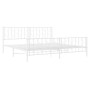 Giroletto con Testiera e Pediera Metallo Bianco 193x203 cm