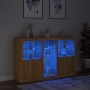 Credenza con Luci LED Rovere Sonoma 162x37x100 cm