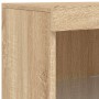 Credenza con Luci LED Rovere Sonoma 162x37x100 cm