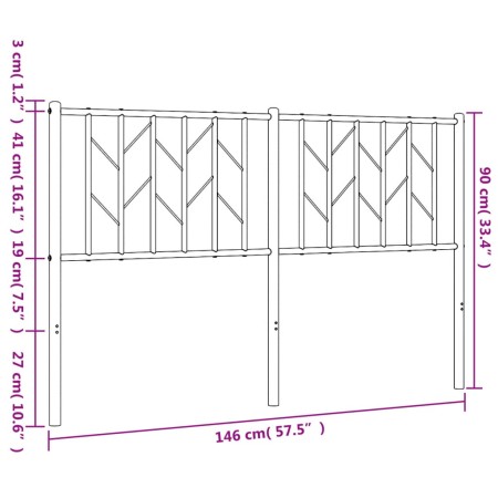 Testiera in Metallo Bianco 140 cm