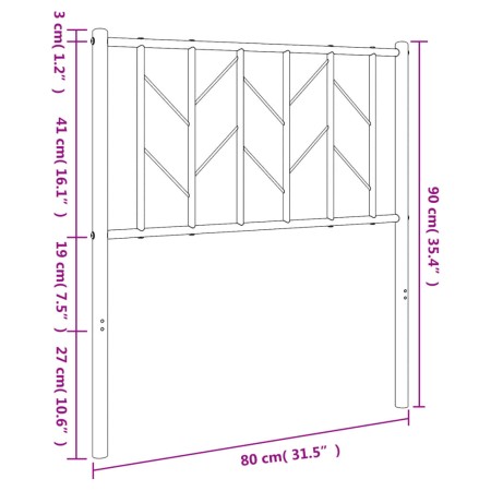 Testiera in Metallo Bianco 75 cm